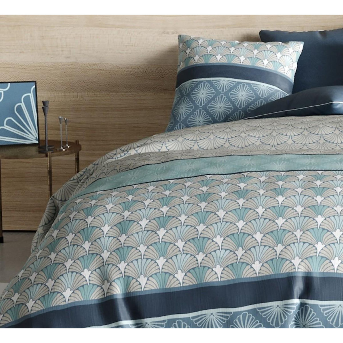 ATELIER DU COTON Parure housse de couette 3pcs 100% coton 57fils -zircon