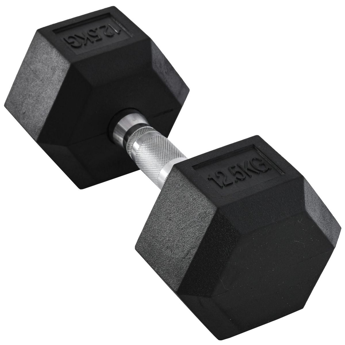 HOMCOM Haltère hexagonal 12,5 Kg - hexagon dumbbell musculation fitness - fonte caoutchouté