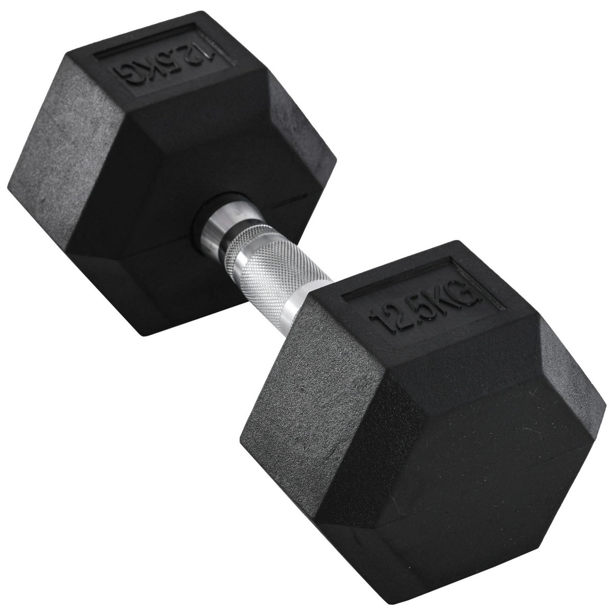 HOMCOM Haltère hexagonal 12,5 Kg - hexagon dumbbell musculation fitness - fonte caoutchouté