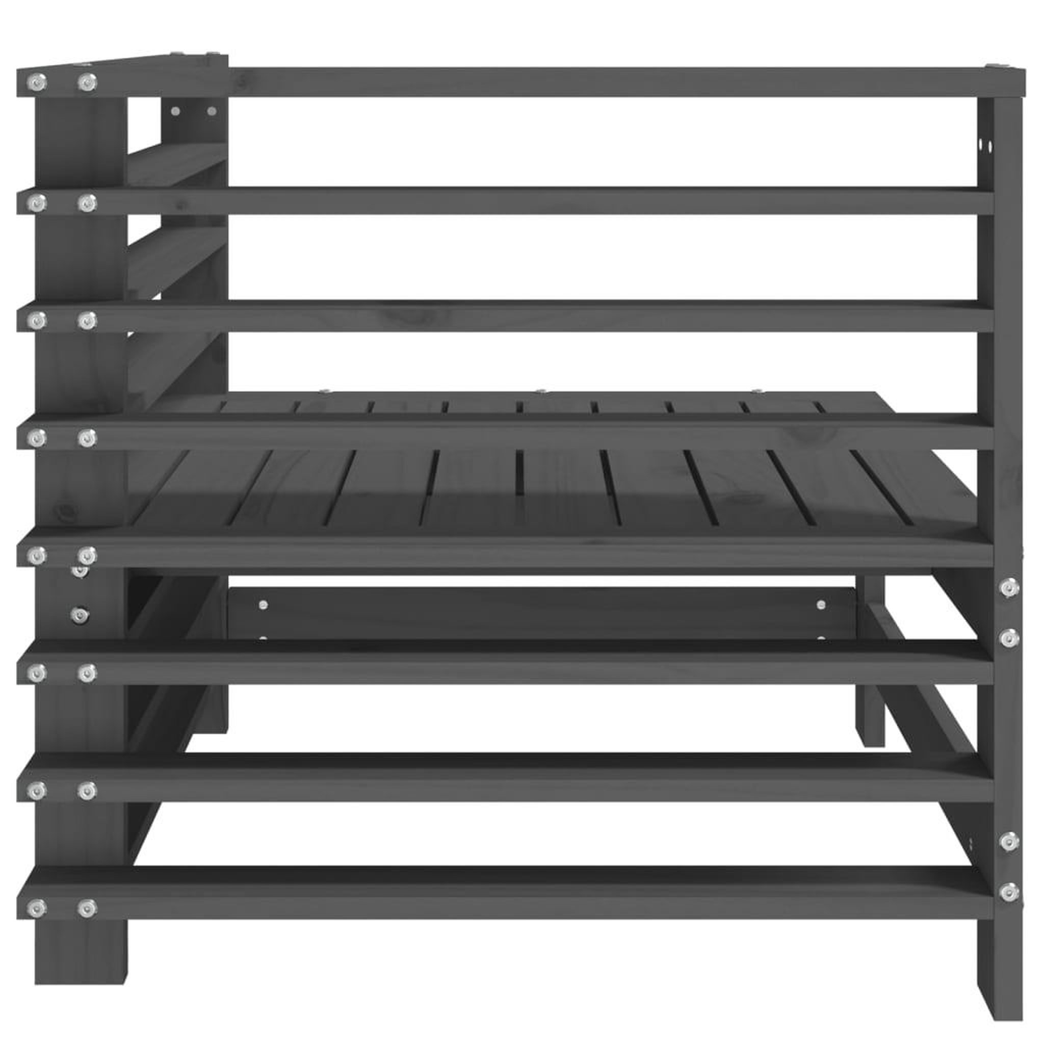 Voir la diapositive 5 : VIDAXL Canapes d'angle de jardin 2 pcs gris bois de pin massif