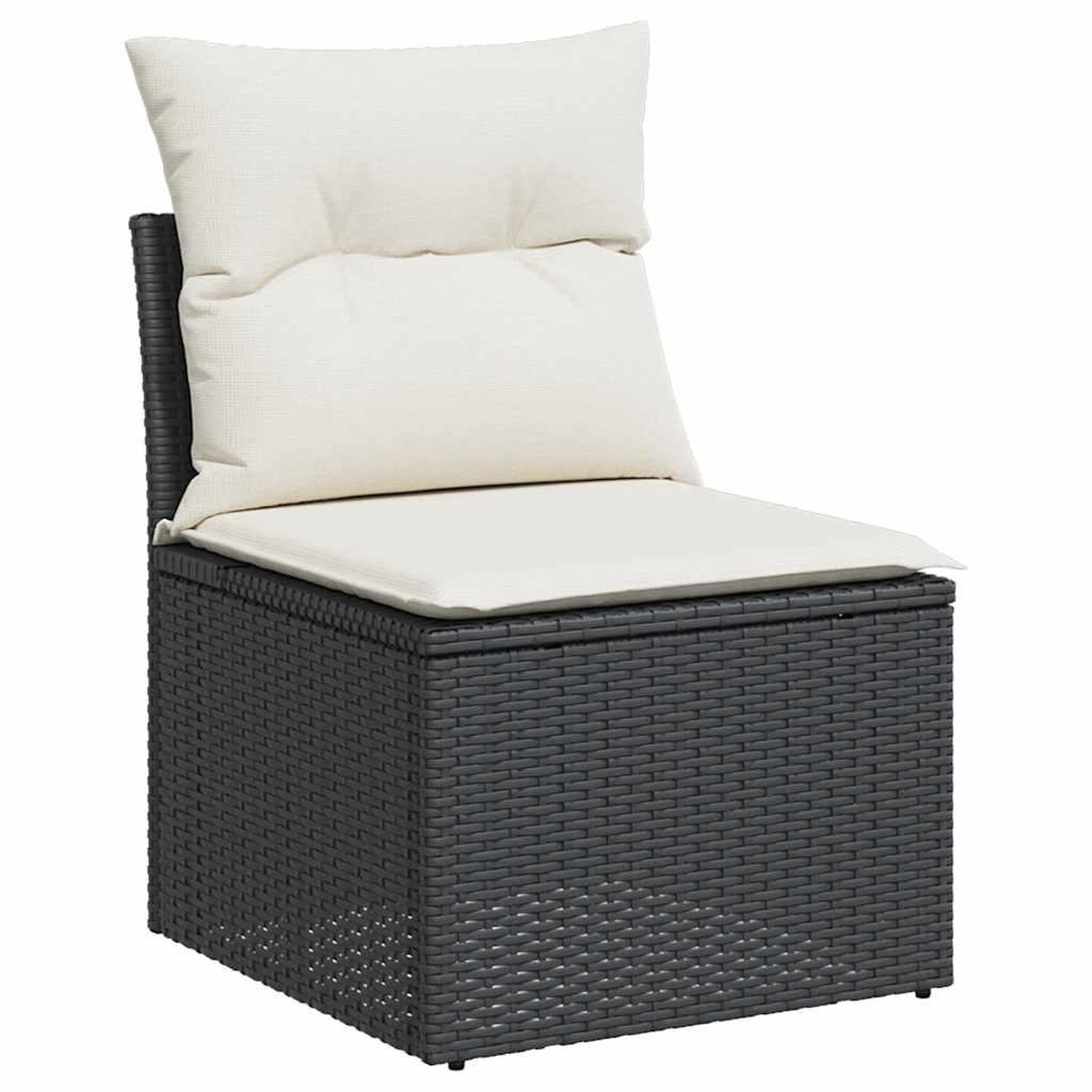 Voir la diapositive 3 : VIDAXL Salon de jardin 7 pcs avec coussins noir resine tressee