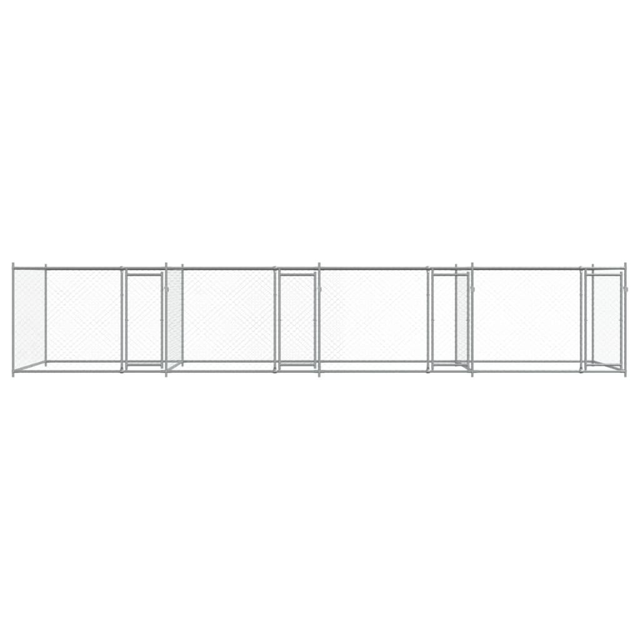 Voir la diapositive 4 : VIDAXL Cage pour chien avec portes gris 8x2x1,5 m acier galvanise