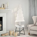 VIDAXL Arbre de Noël en bois pour decoration blanc 120 cm pin massif