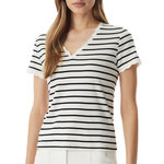 MORGAN T shirt Rayures Ecru/Marine Femme Morgan Diego. Coloris disponibles : Beige