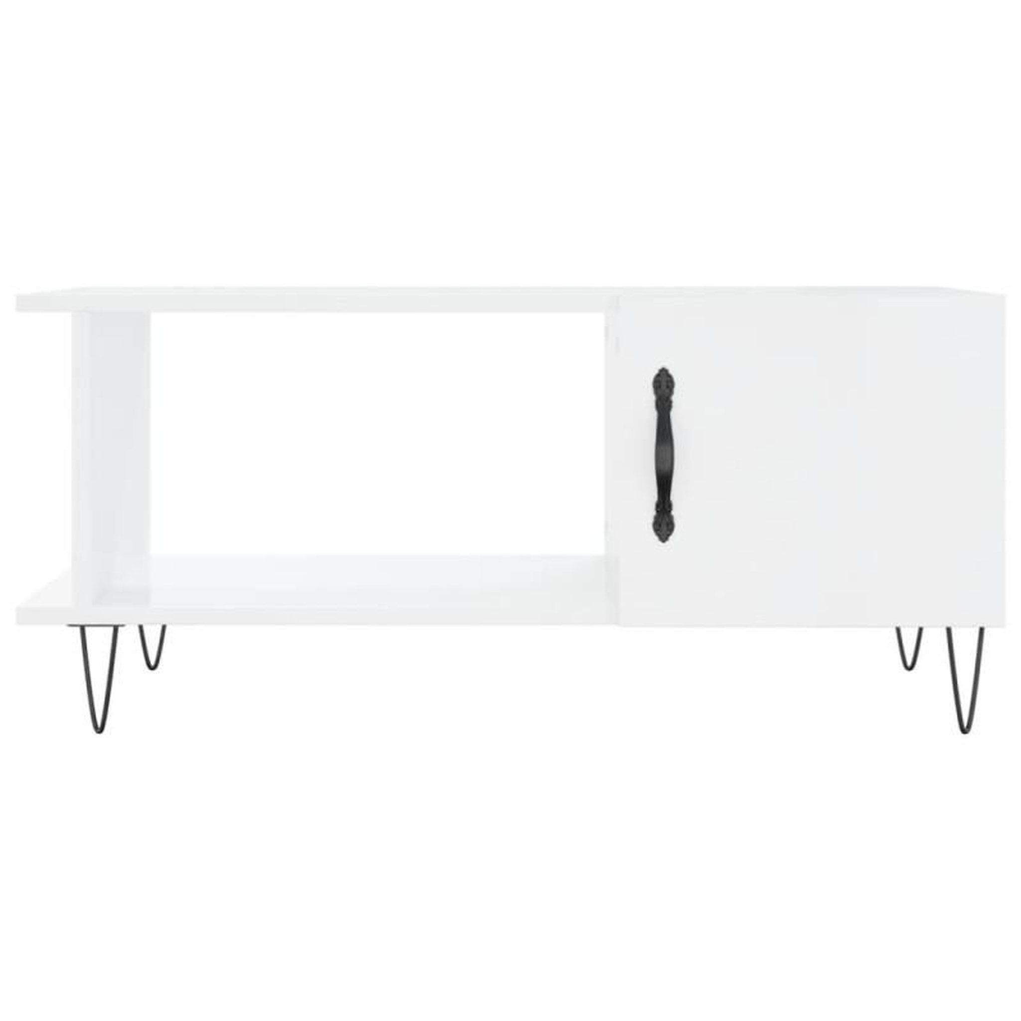 Voir la diapositive 5 : VIDAXL Table basse Blanc brillant 90x50x40 cm Bois d ingénierie