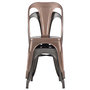Voir la diapositive 3 : MAISON PAVANE Lot de 2 chaises en métal cuivre-Indus