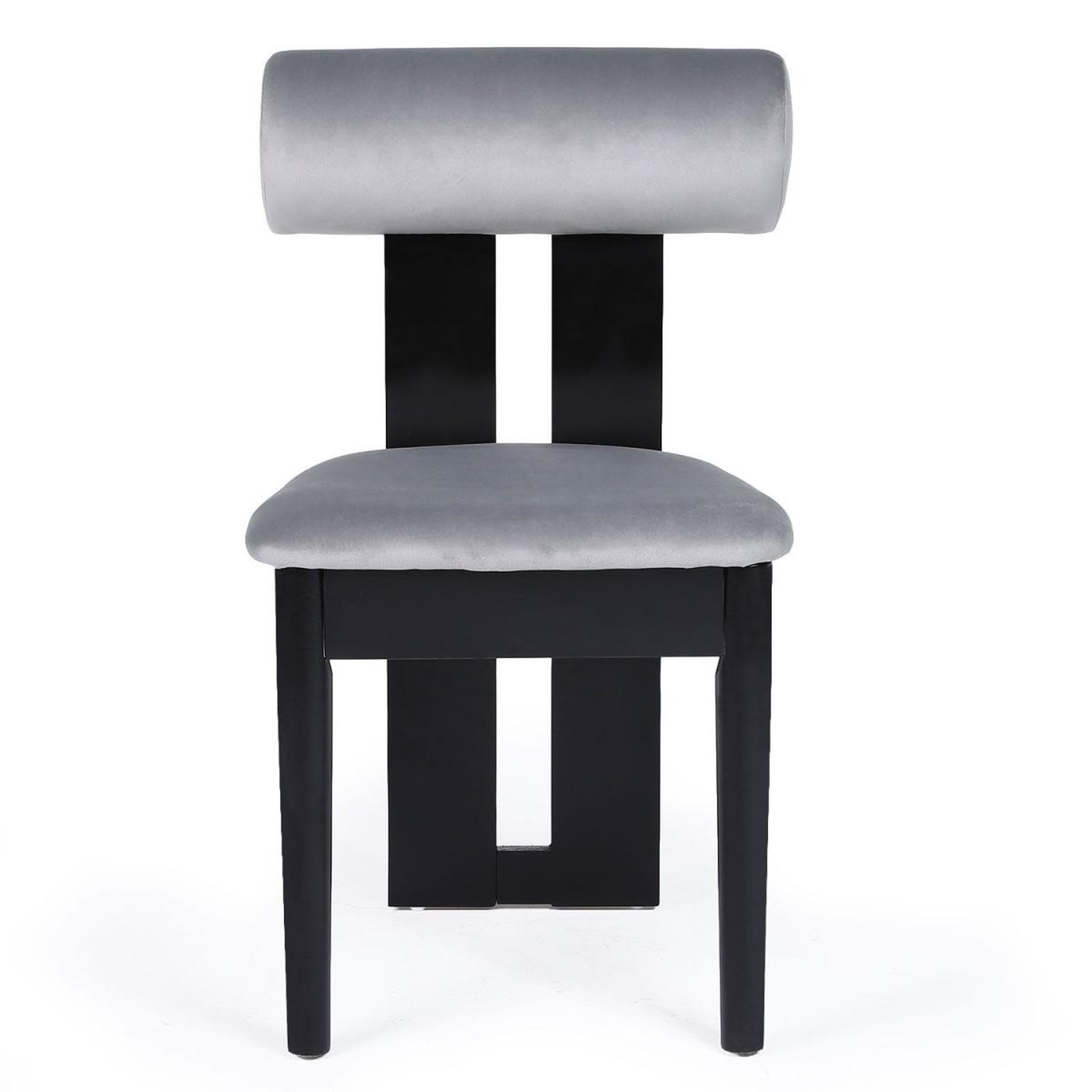 Voir la diapositive 2 : Paris Prix Chaise design en velours  jasper  79cm gris & noir