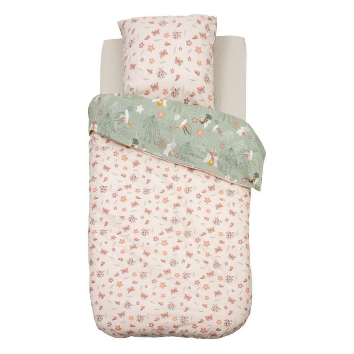 ATMOSPHERA Housse de couette enfant 140x200 Fée + taie coton 57 fils