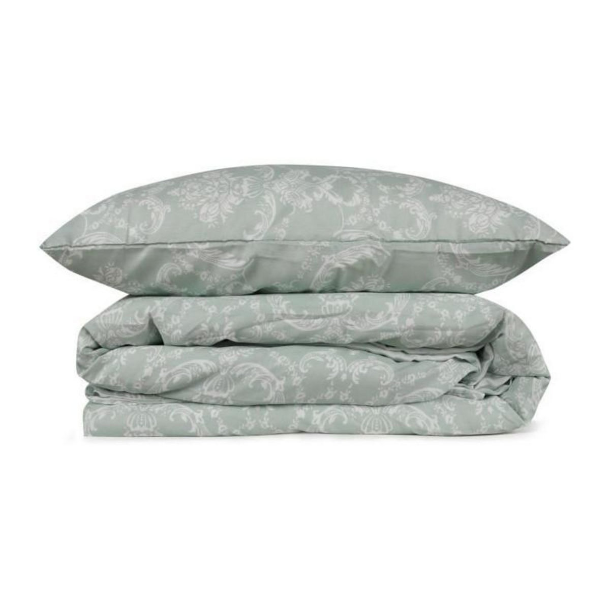GENERIQUE Parure de lit - 1 housse de couette 220 x 240 cm + 2 taies d'oreiller 60 x 60 cm - 65% coton, 35% polyester - Vert
