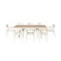 Voir la diapositive 2 : SWEEEK Table de jardin aluminium + 8 assises. table avec pieds en croix beige - Elina / Fira