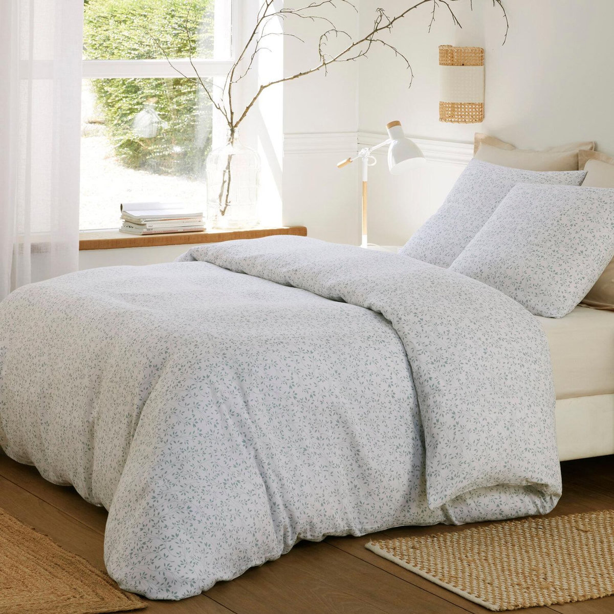 BATON ROUGE Parure housse de couette 100% gaze de coton imprimé murmure