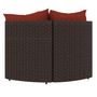 Voir la diapositive 3 : VIDAXL Canapes d'angle de jardin et coussins2pcs marron resine tressee