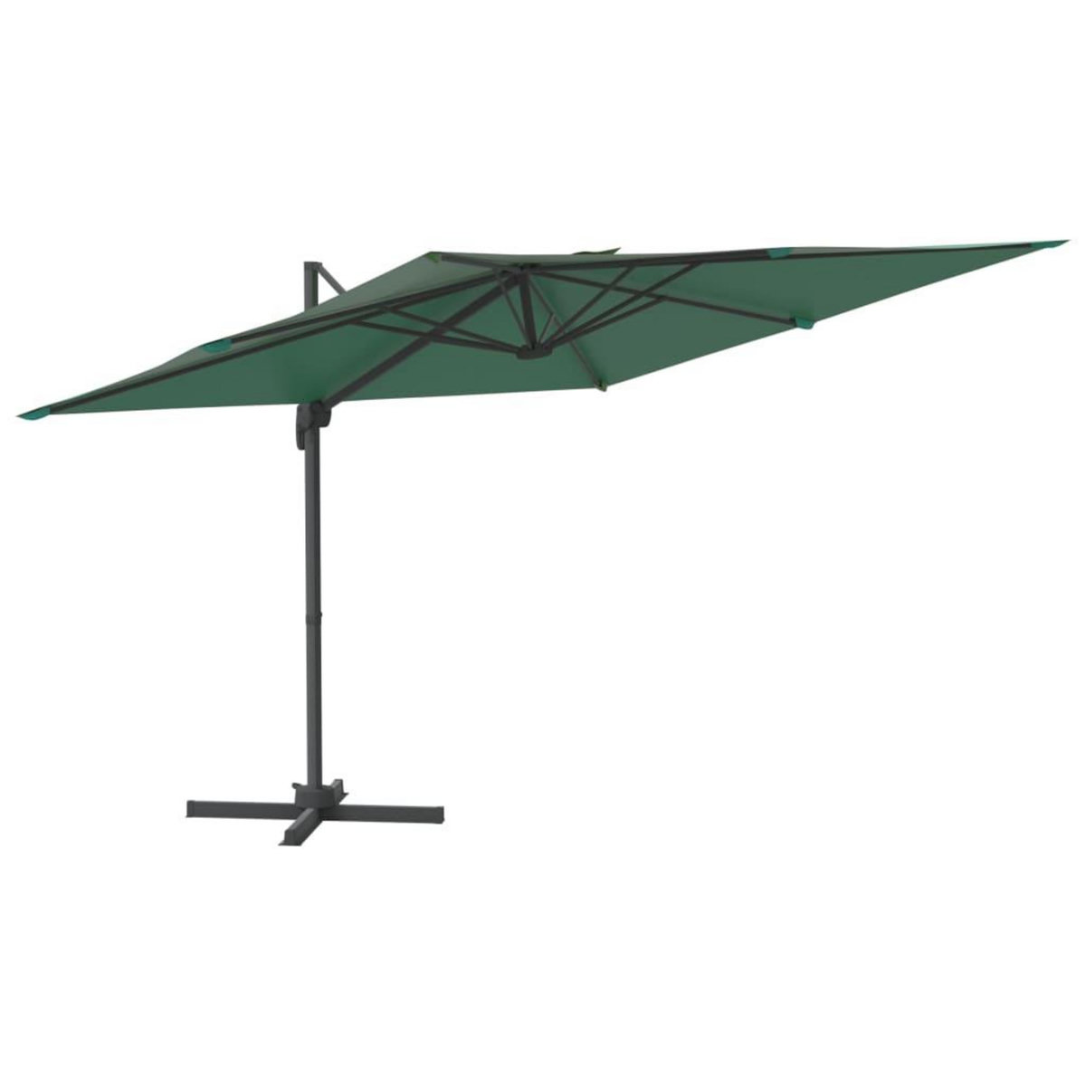 VIDAXL Parasol cantilever a LED Vert 400x300 cm