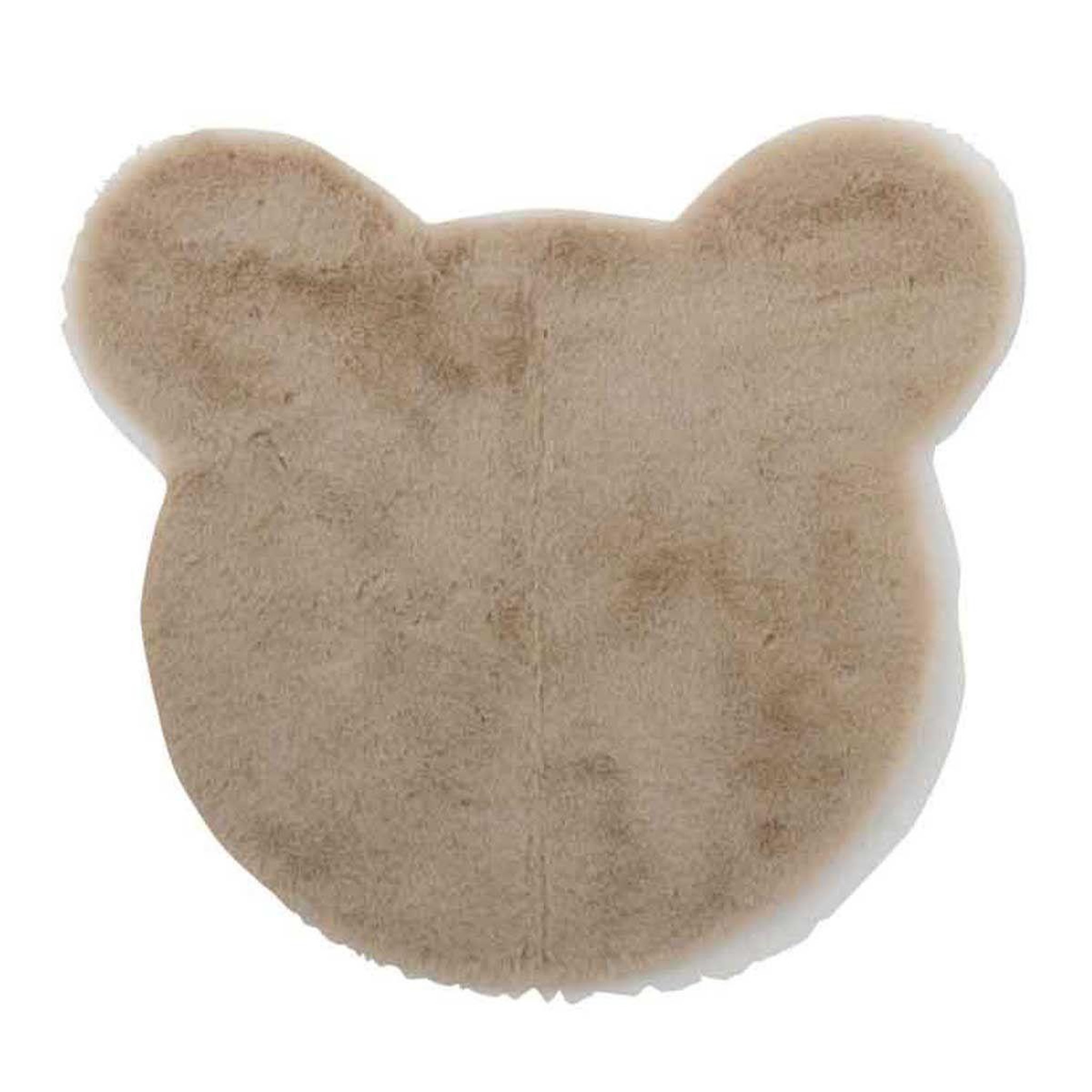 J-LINE Tapis déco enfant  tête d'ours  60cm beige