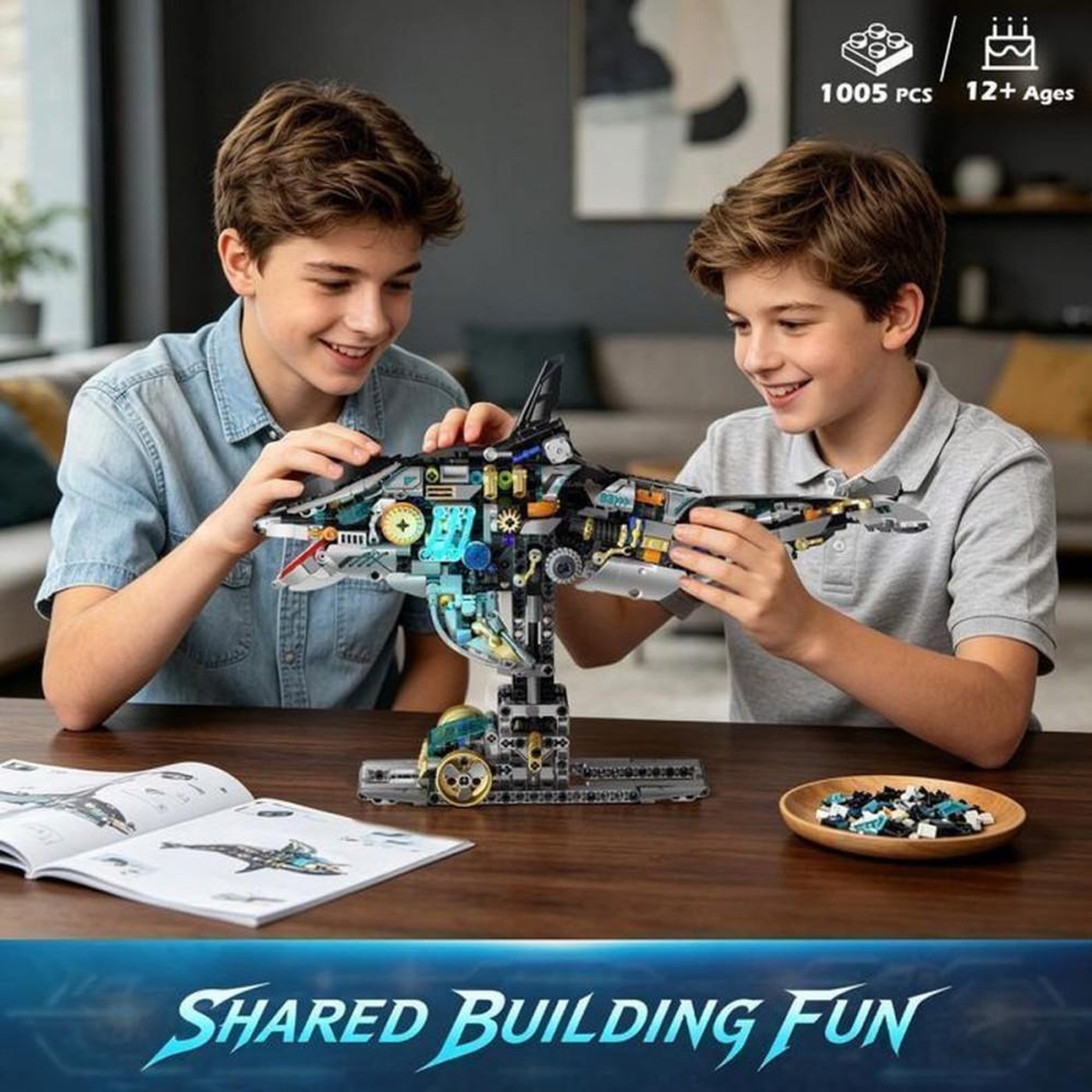 Voir la diapositive 5 : Coffret de construction mécanique Orque avec LEDs et mouvement à engrenages 1005 pièces