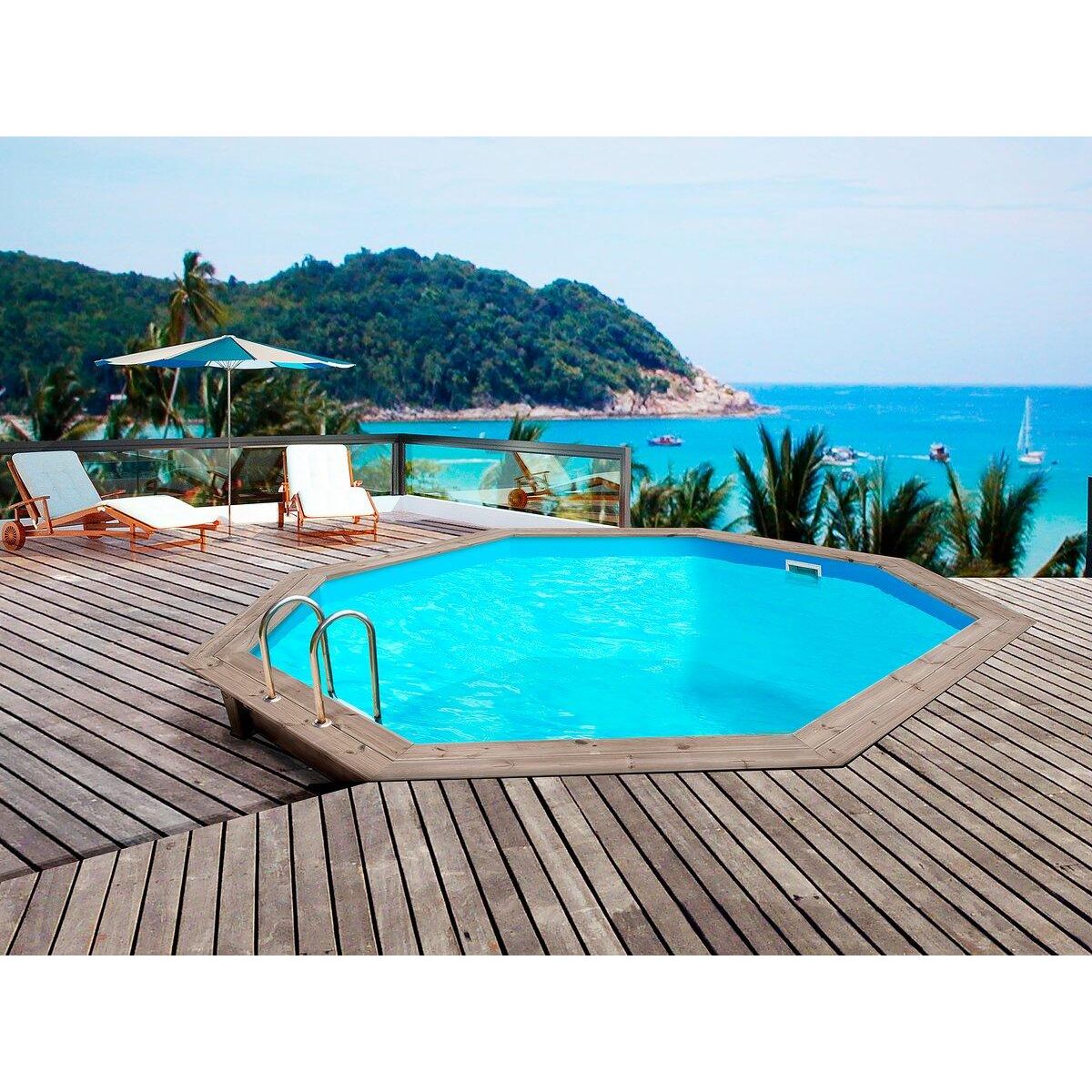 Habitat et Jardin Piscine bois  Venecia  -  5.80 x 1.31 m +  Pompe à chaleur - Puissance 6.1 kW