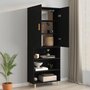 Voir la diapositive 4 : VIDAXL Armoire murale suspendue Noir 69,5x34x90 cm