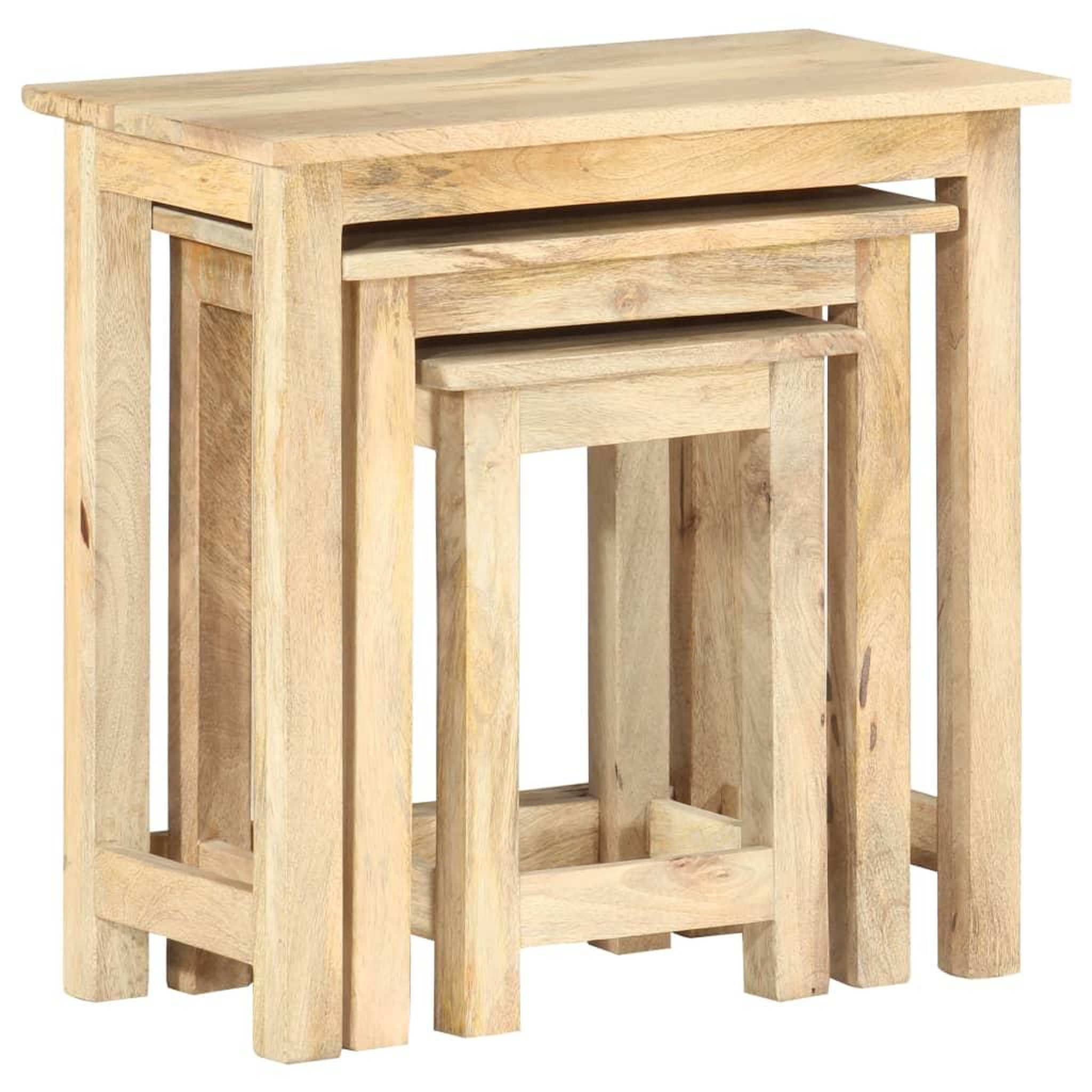Voir la diapositive 3 : VIDAXL Tables gigognes 3 pcs Bois solide de manguier