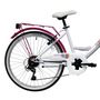 Voir la diapositive 2 : Vélo enfant (140/160 cm) - VTC 24'' Fille Acier  City - Fourche rigide - 6 vitesses - Dérailleur Shimano - Freins V-Brake - Equipé City