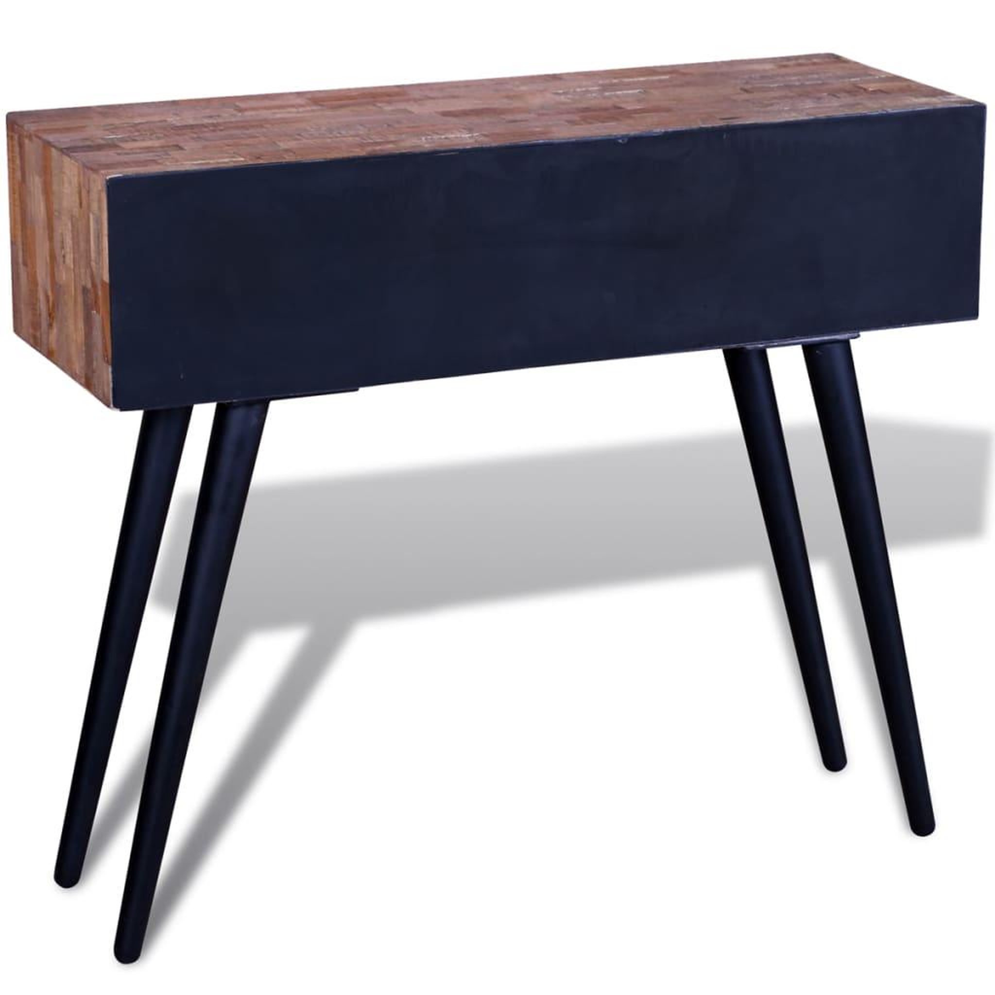 Voir la diapositive 4 : VIDAXL Table console avec 3 tiroirs bois de teck recycle