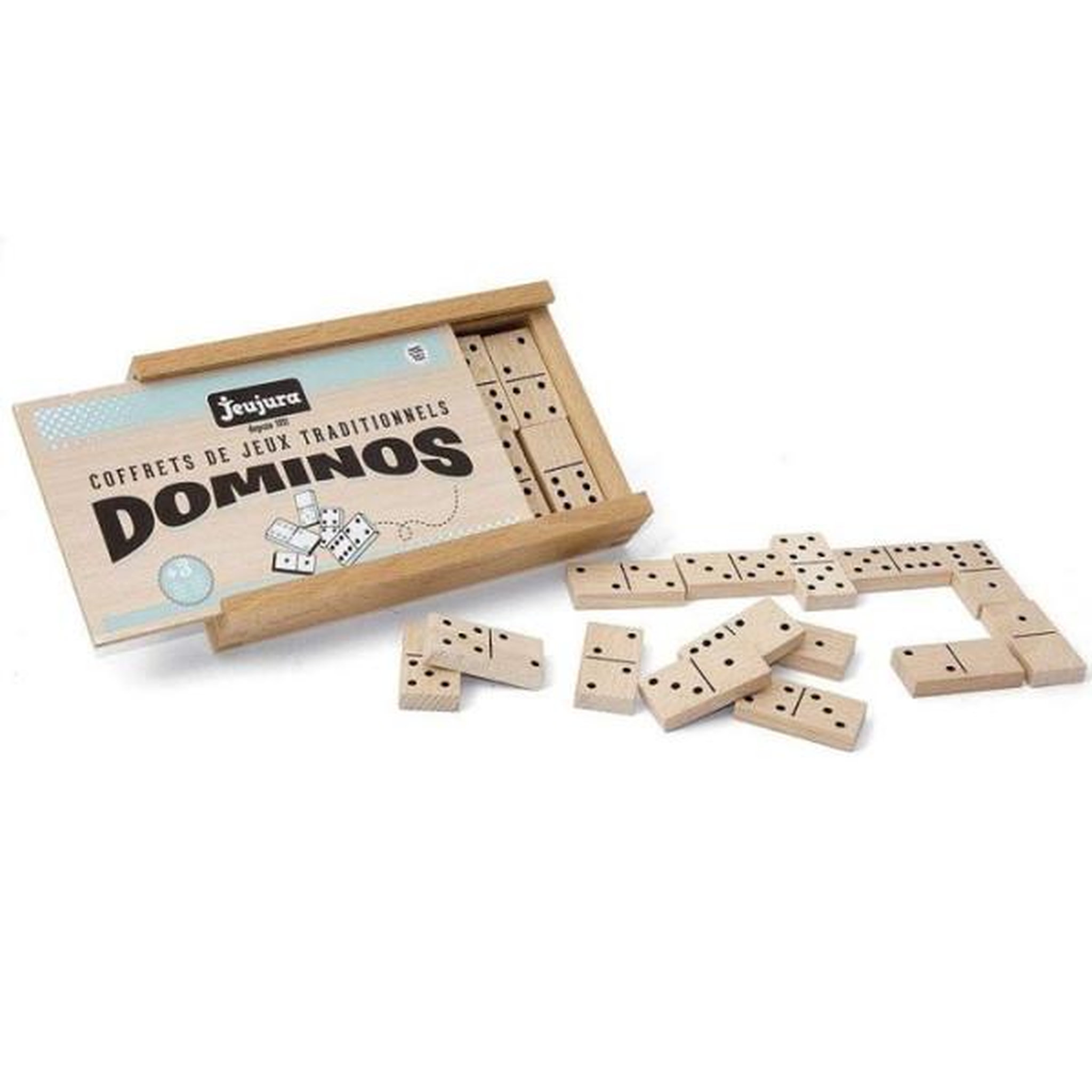 FISHER PRICE PUERICULTURE Jeujura - jeu de dominos en bois - coffret en bois - garçon et fille - a partir de 3 ans