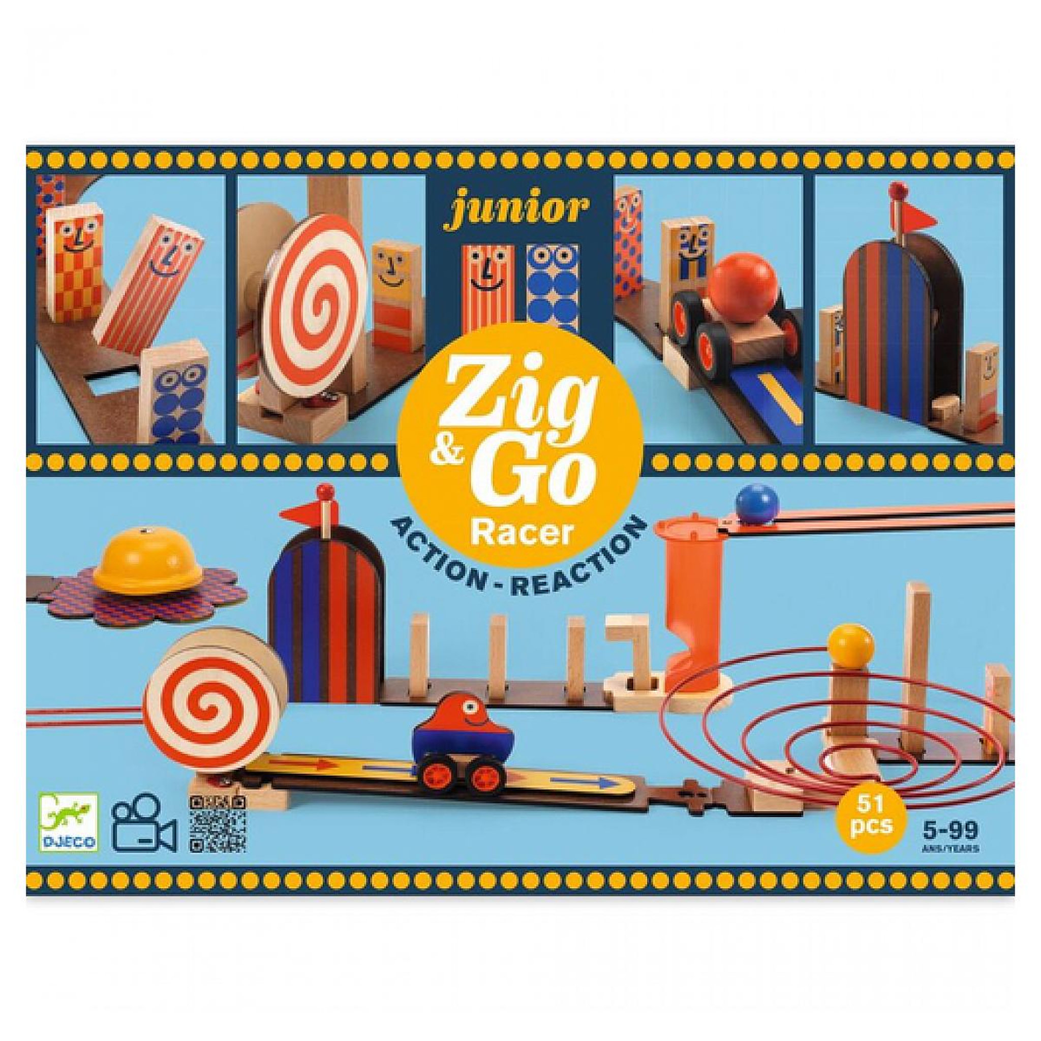 Djeco Zig  and  Go Junior 51pc Racer Set