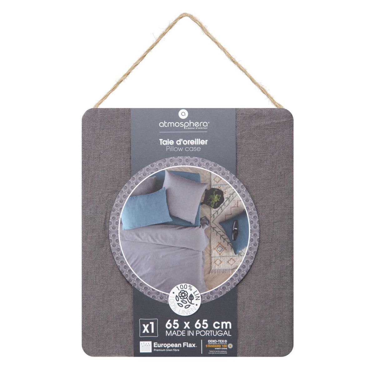 ATMOSPHERA Taie d'oreiller 100% Lin