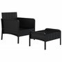 Voir la diapositive 4 : VIDAXL Salon de jardin 2 pcs avec coussins Noir Resine tressee