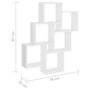 Voir la diapositive 6 : VIDAXL Etagere murale cube Blanc 78x15x93 cm Bois d'ingenierie
