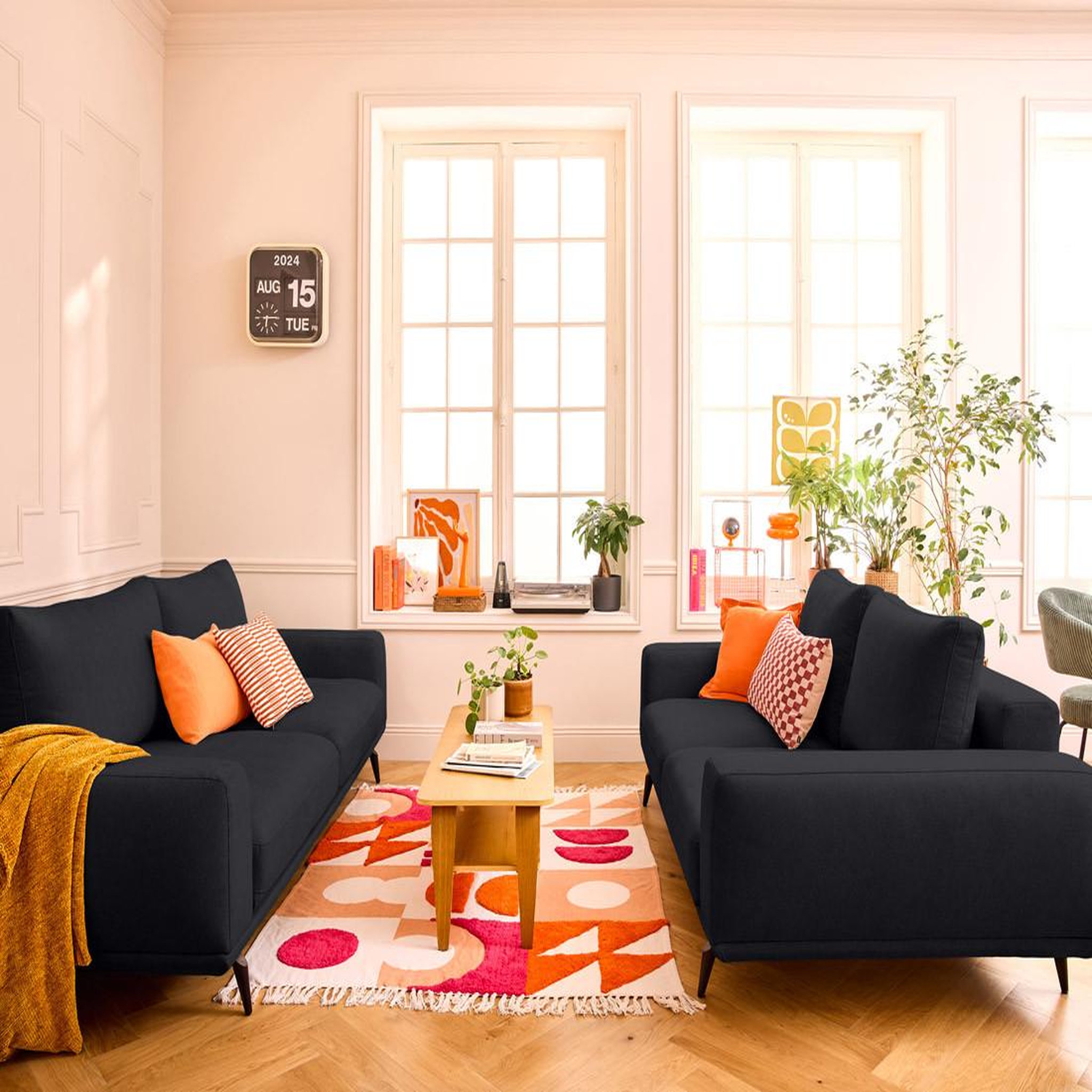 Voir la diapositive 4 : LISA DESIGN Vicence - canapé droit 2 places en tissu
