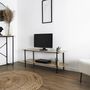 Voir la diapositive 2 : The Home Deco Factory Banc TV en bois et métal Kalo - Marron et noir