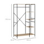 Voir la diapositive 3 : HOMCOM Penderie portant à vêtements style industriel en métal avec tringle et 4 étagères - dim. 100L x 46L x 170,5H cm - métal aspect chêne clair