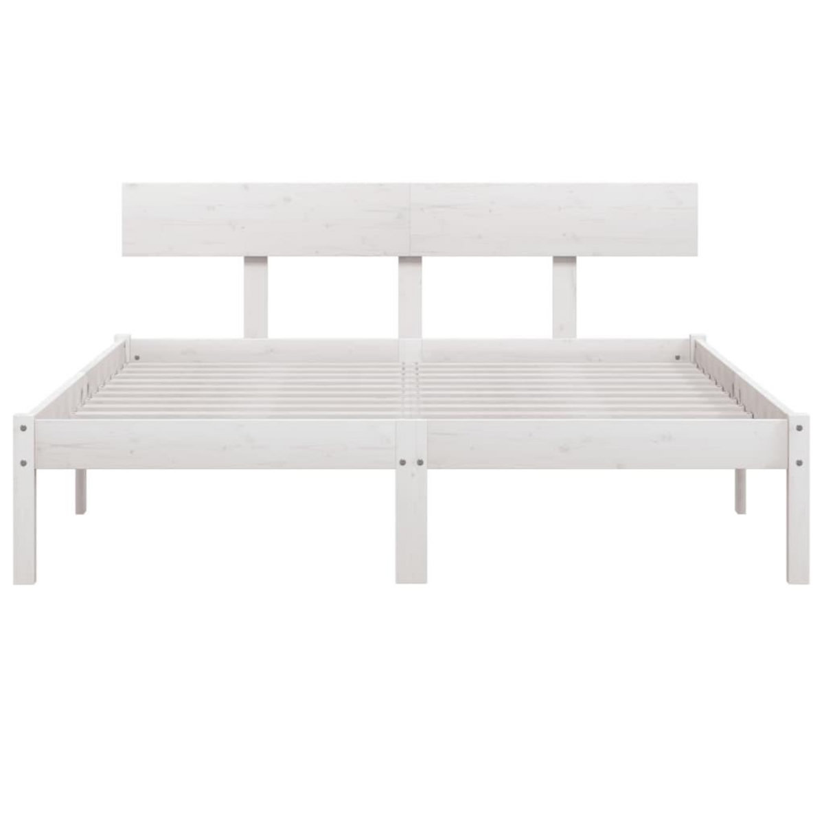 VIDAXL Cadre de lit sans matelas blanc bois massif 160x200 cm