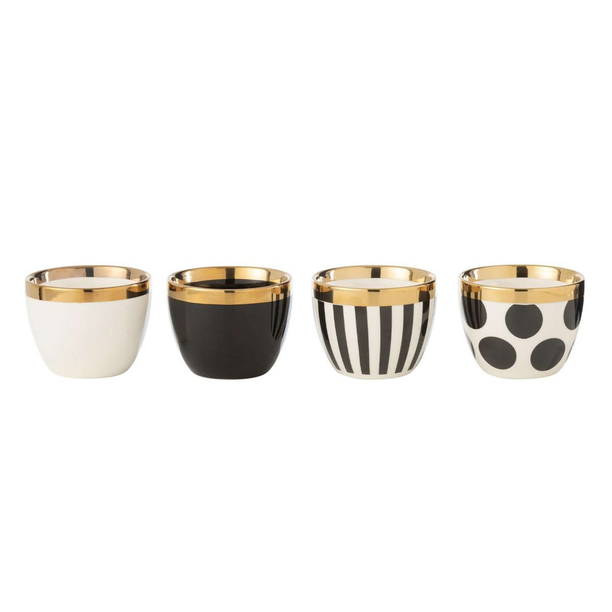 Voir la diapositive 2 : J-LINE Lot de 4 tasses en céramique  faye  18cl multicolore