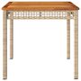 Voir la diapositive 4 : VIDAXL Table de jardin beige 80x80x75 cm resine tressee et bois acacia