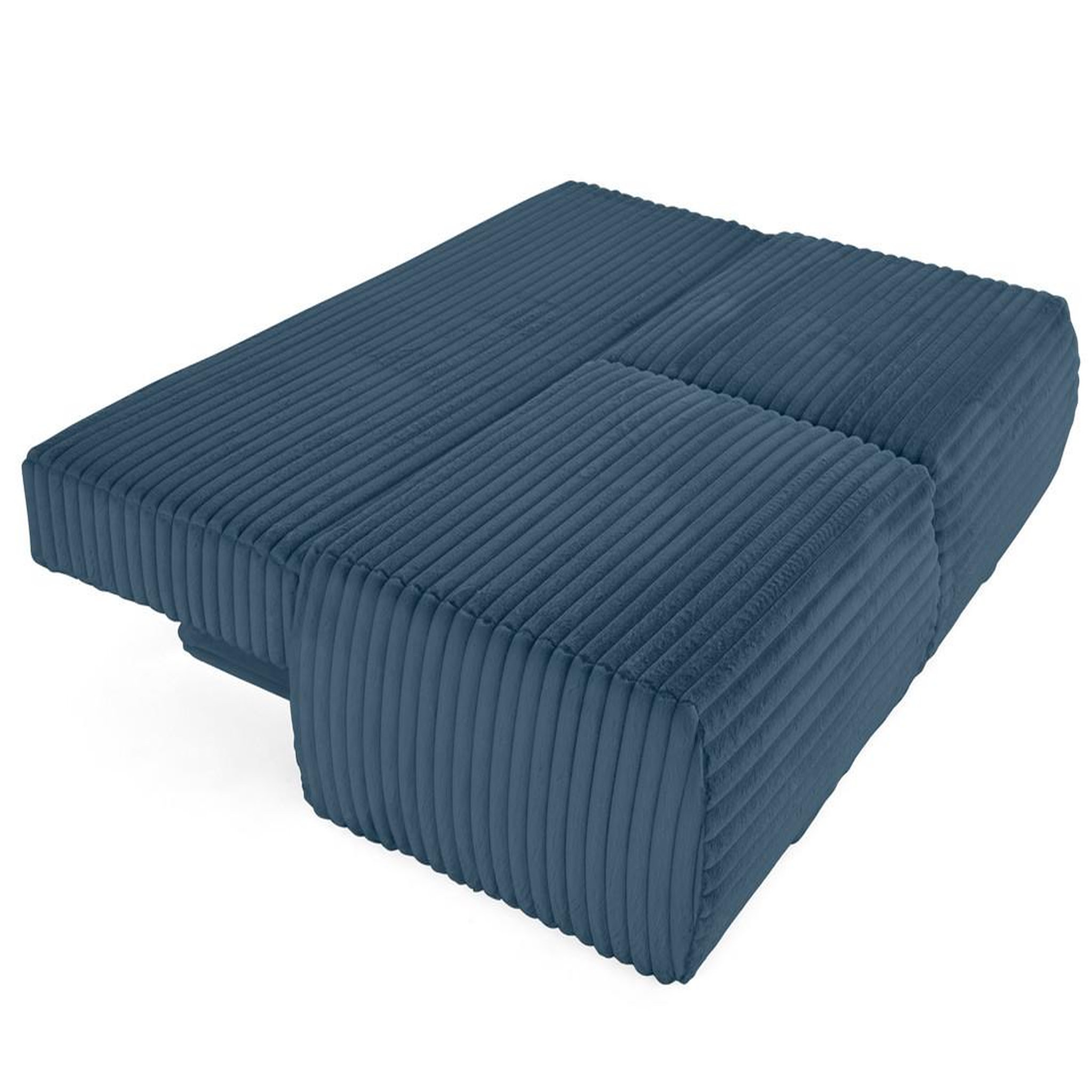 Voir la diapositive 2 : BEST MOBILIER Marvin - canapé 3 places convertible et coffre en fausse fourrure côtelée avec 2 coussins boule inclus