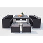 Voir la diapositive 4 : CONCEPT USINE Table et chaise 12 places encastrables alu résine noir-gris SUNSET