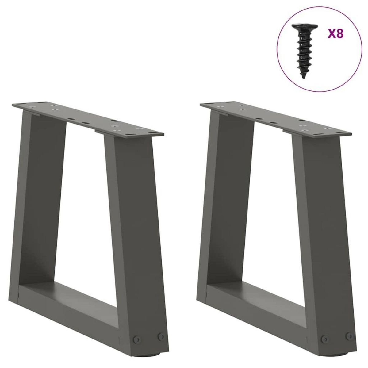 VIDAXL Pieds de table a manger forme V 2 pcs anthracite 30x(30-31,3)cm