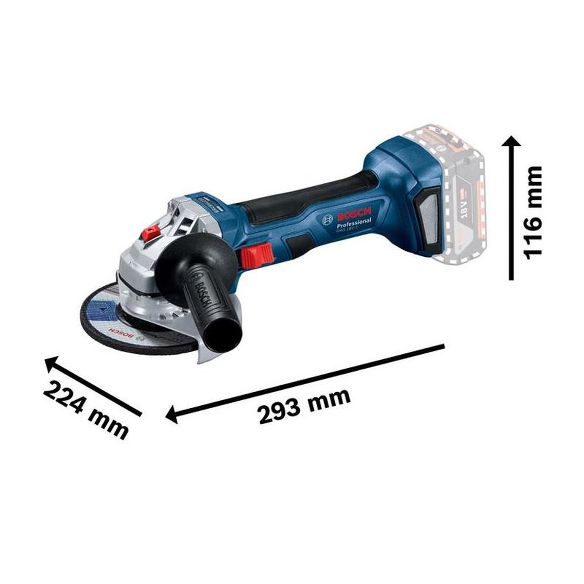 Voir la diapositive 3 : BOSCH Combo kit 3 machines 18V (GWS7 GSB45 GDX200) + 2 batteries 5Ah + sac BOSCH 0615990N31