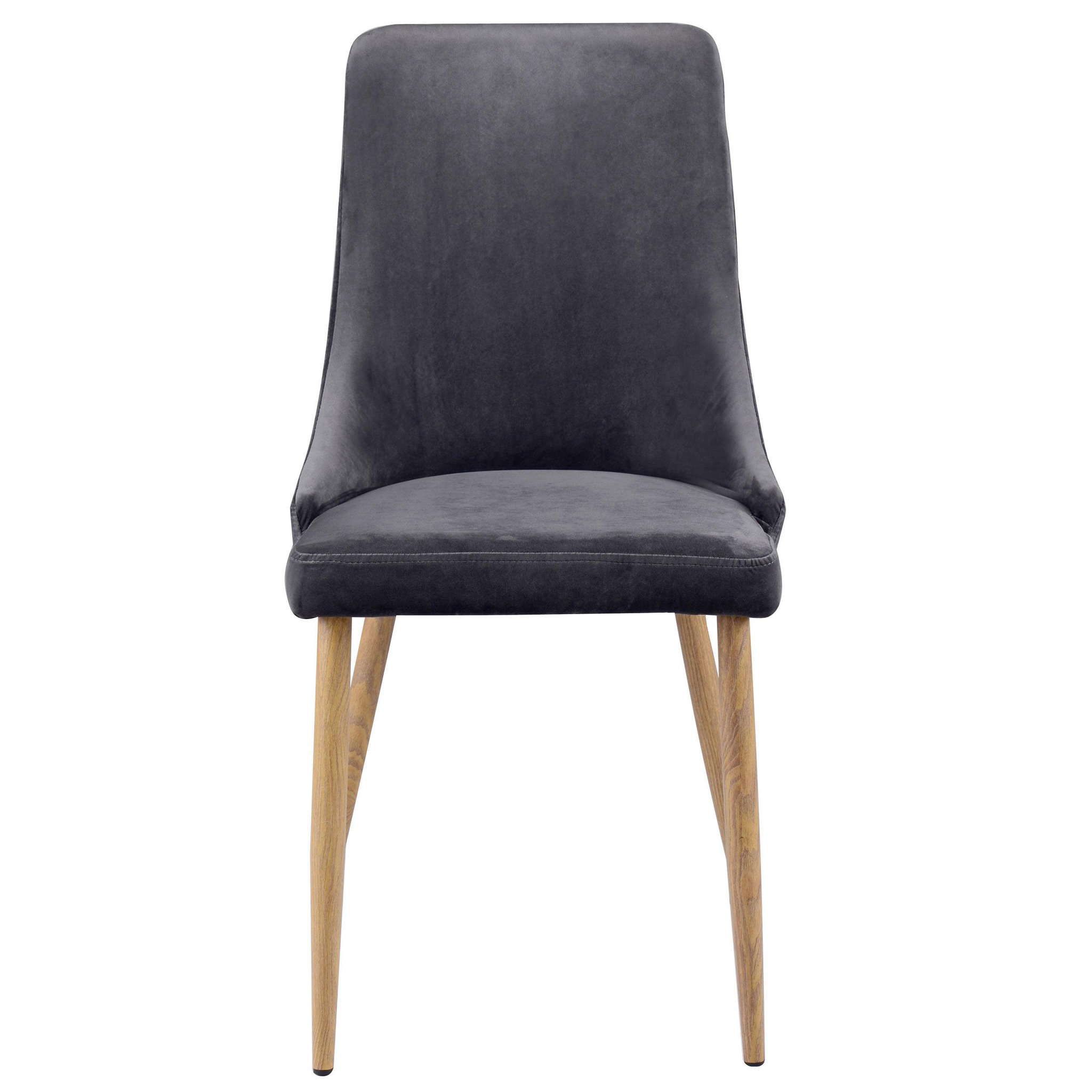 Voir la diapositive 6 : MAISON PAVANE Lot de 2 chaises en velours gris-vinni
