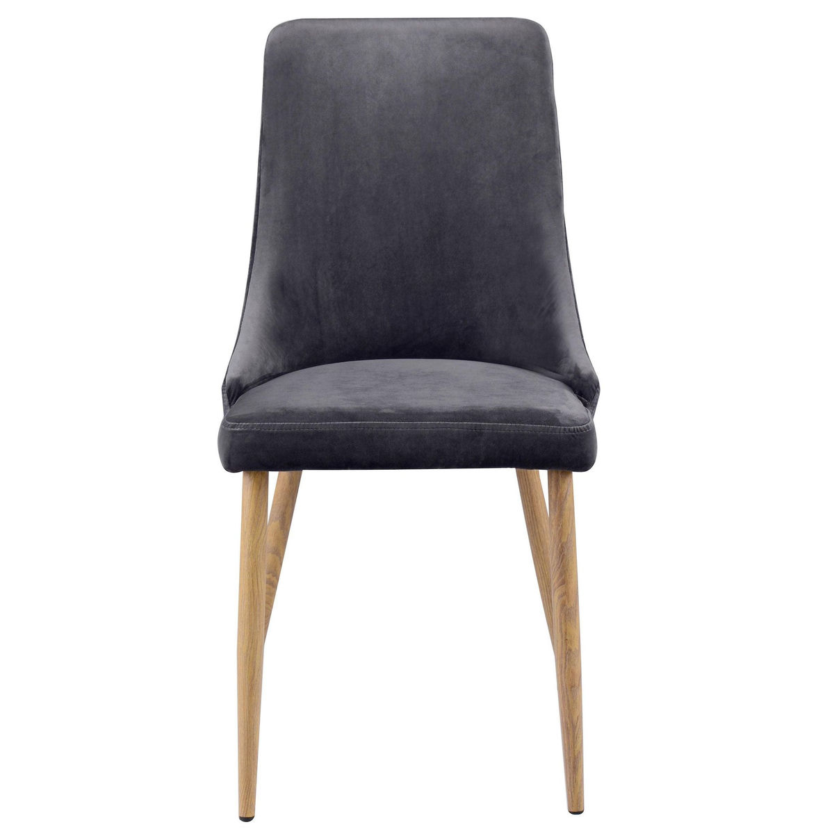 MAISON PAVANE Lot de 2 chaises en velours gris-Vinni