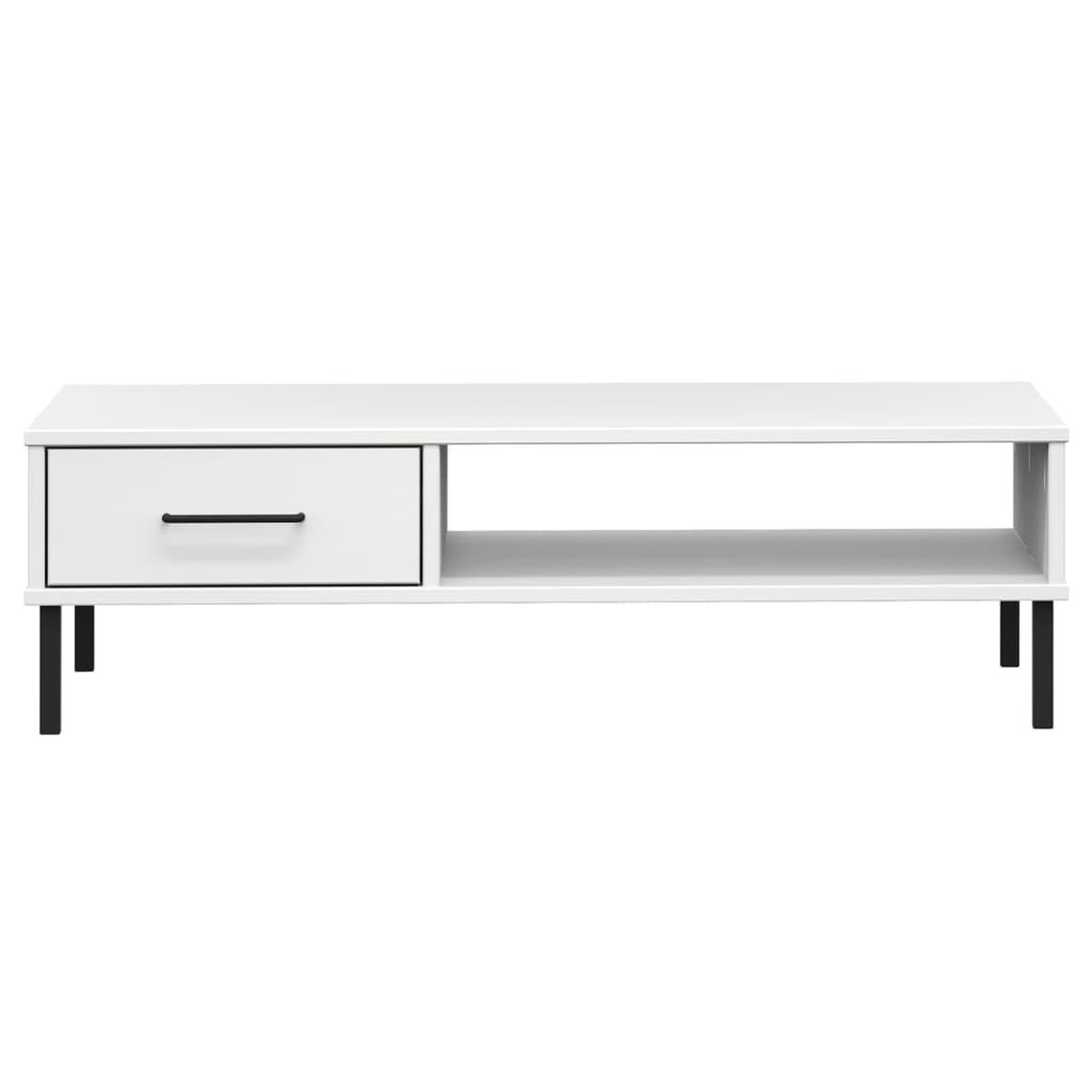Voir la diapositive 4 : VIDAXL Table basse avec pieds en metal Blanc Bois pin massif OSLO