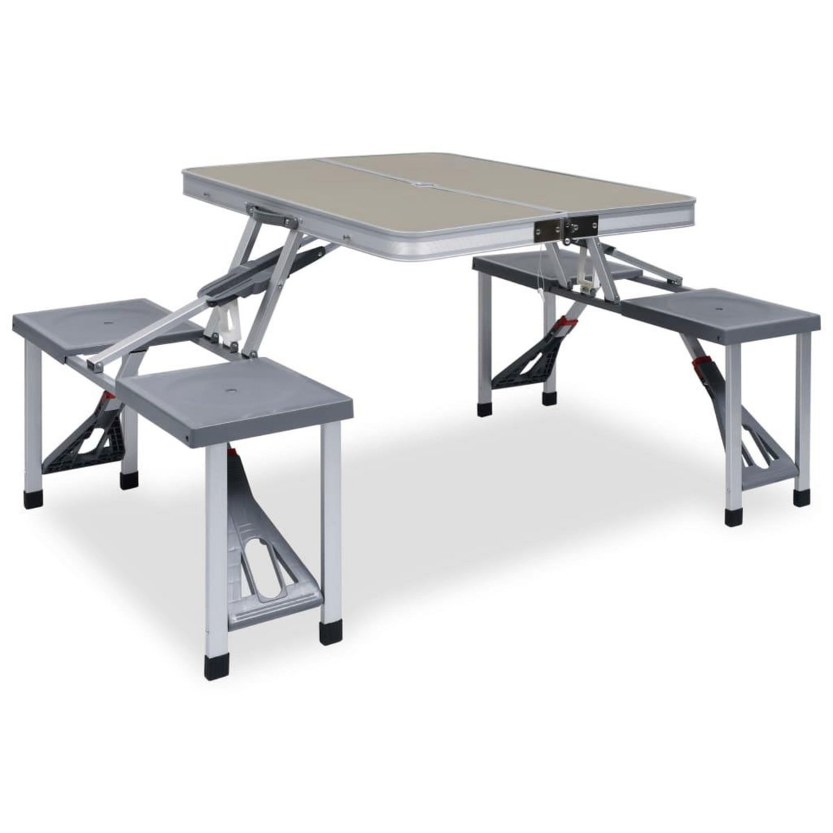 VIDAXL Table pliable de camping avec 4 sieges Acier Aluminium