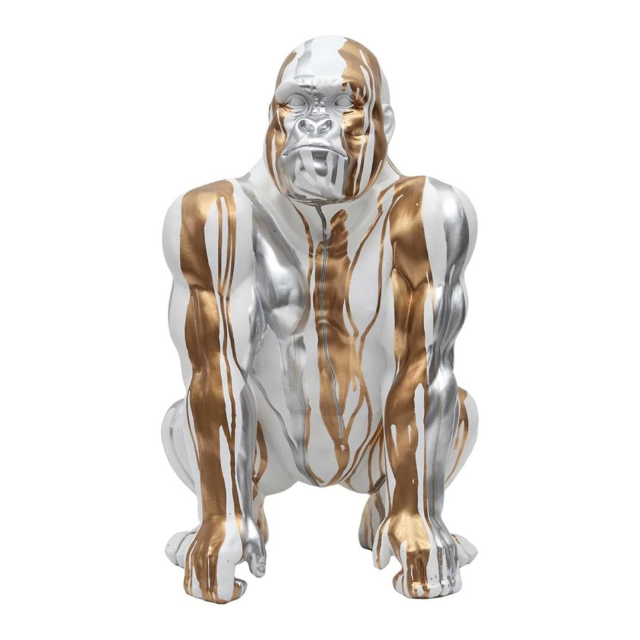 The Home Deco Factory Statuette déco gorille  coulure  45cm blanc