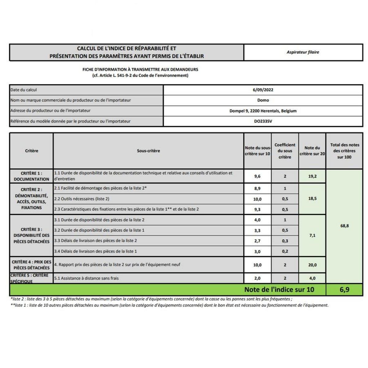 Domo Aspirateur balai 2en1 rechargeable 18.5v - do233sv