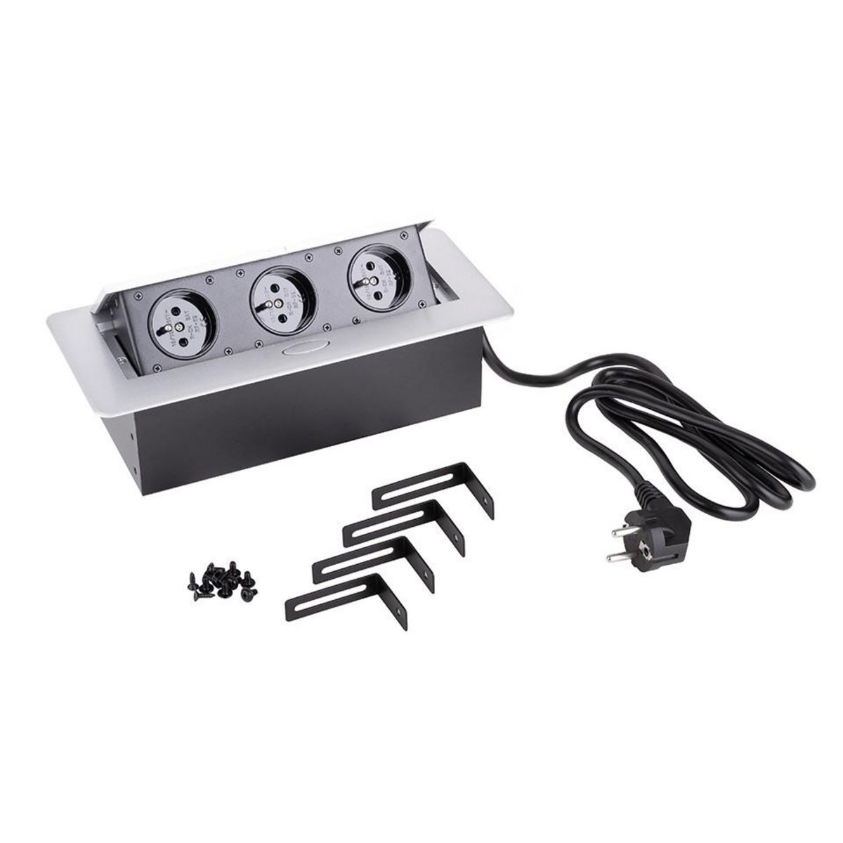 CENTRALE BRICO Prise électrique StrongPower 3x 230V, argent, FR