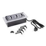 CENTRALE BRICO Prise électrique StrongPower 3x 230V, argent, FR