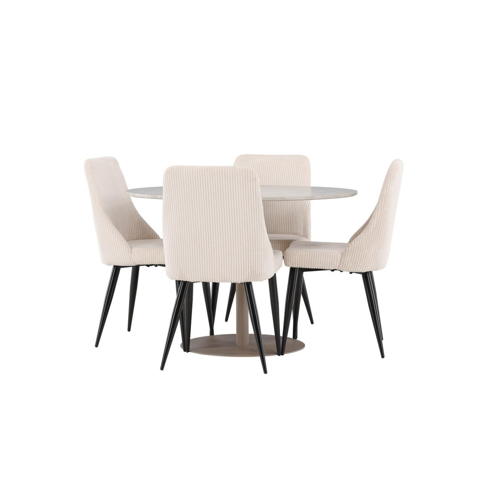 Voir la diapositive 3 : Paris Prix Ensemble table à manger & 4 chaises  lycke & leone  110cm beige