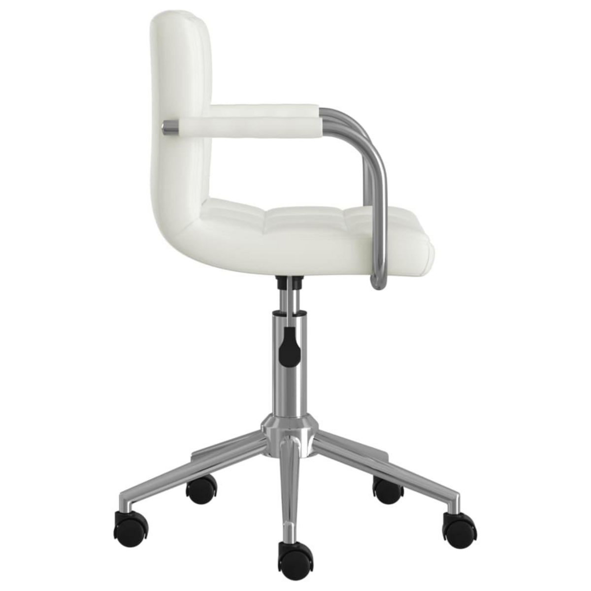 VIDAXL Chaise pivotante de salle a manger Blanc Similicuir