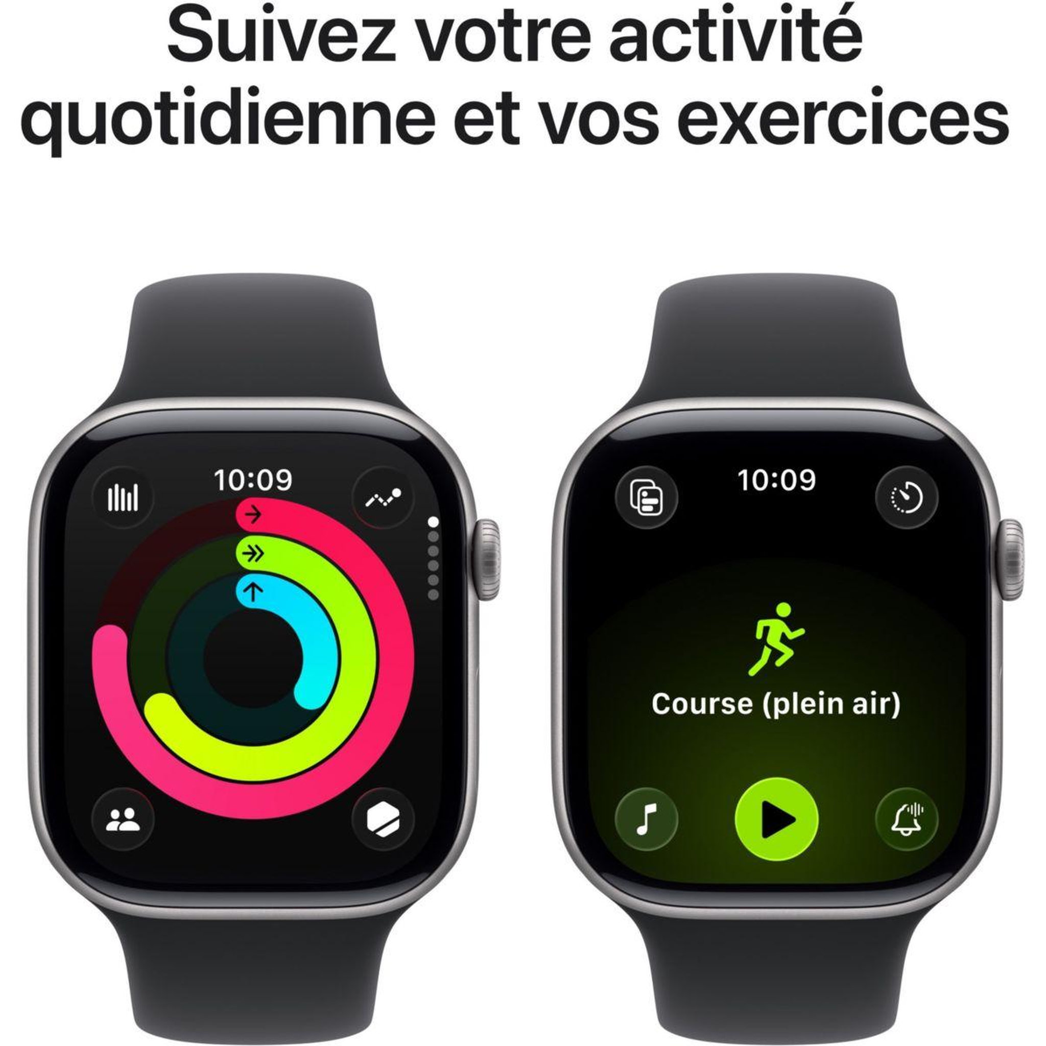 Voir la diapositive 4 : APPLE Montre connectée 46mm Alu Gris / Noir Serie 11 S/M Cellular